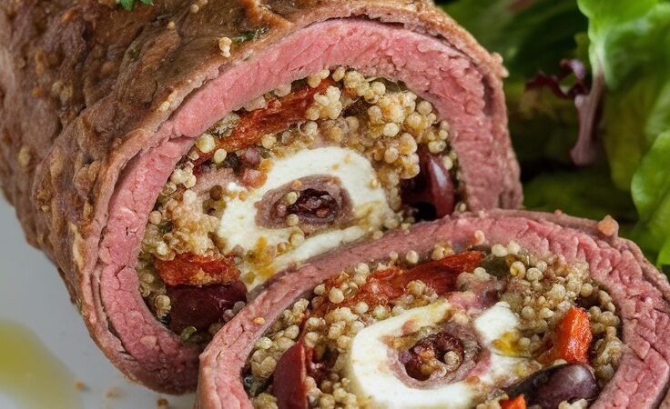 Mediterranean Stuffed Beef Roll Recipe