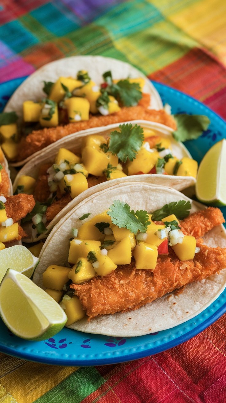 Crispy Fish Tacos with Fresh Mango Salsa Recipe