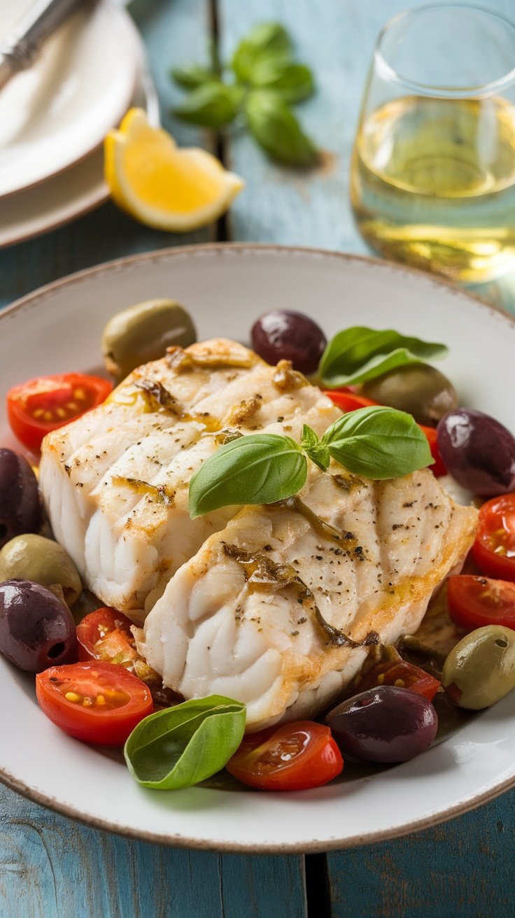 Mediterranean Baked Cod with Tomato and Olives