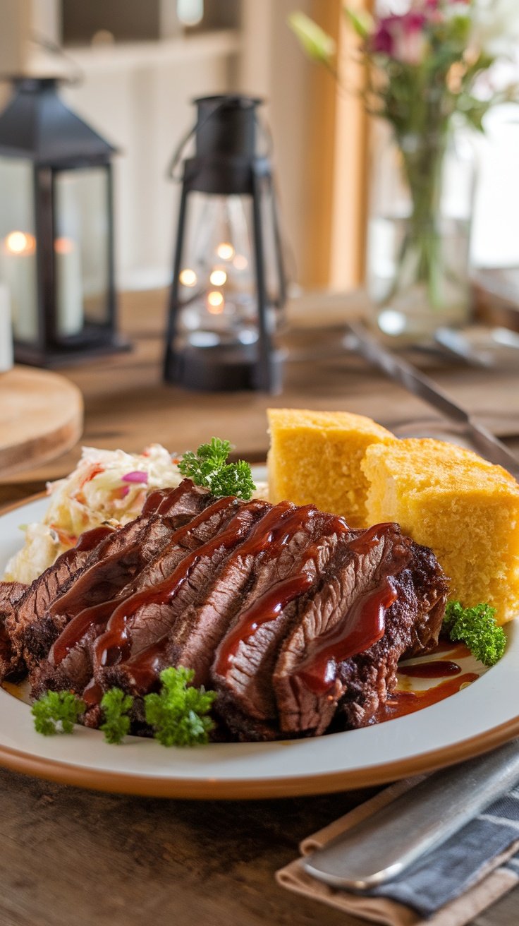 Tender Slow Cooker Beef Brisket with BBQ Sauce