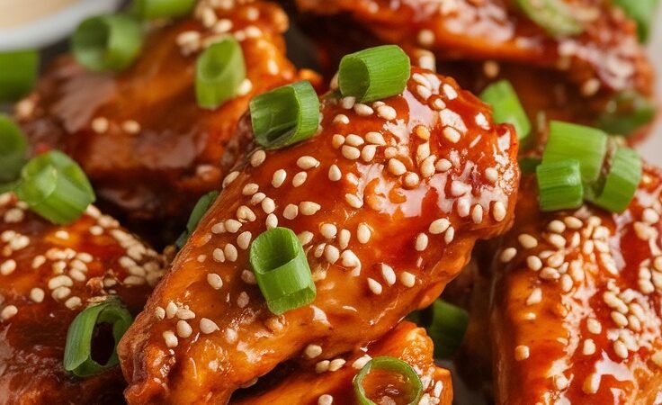 Savory Teriyaki Chicken Wings with Green Onions