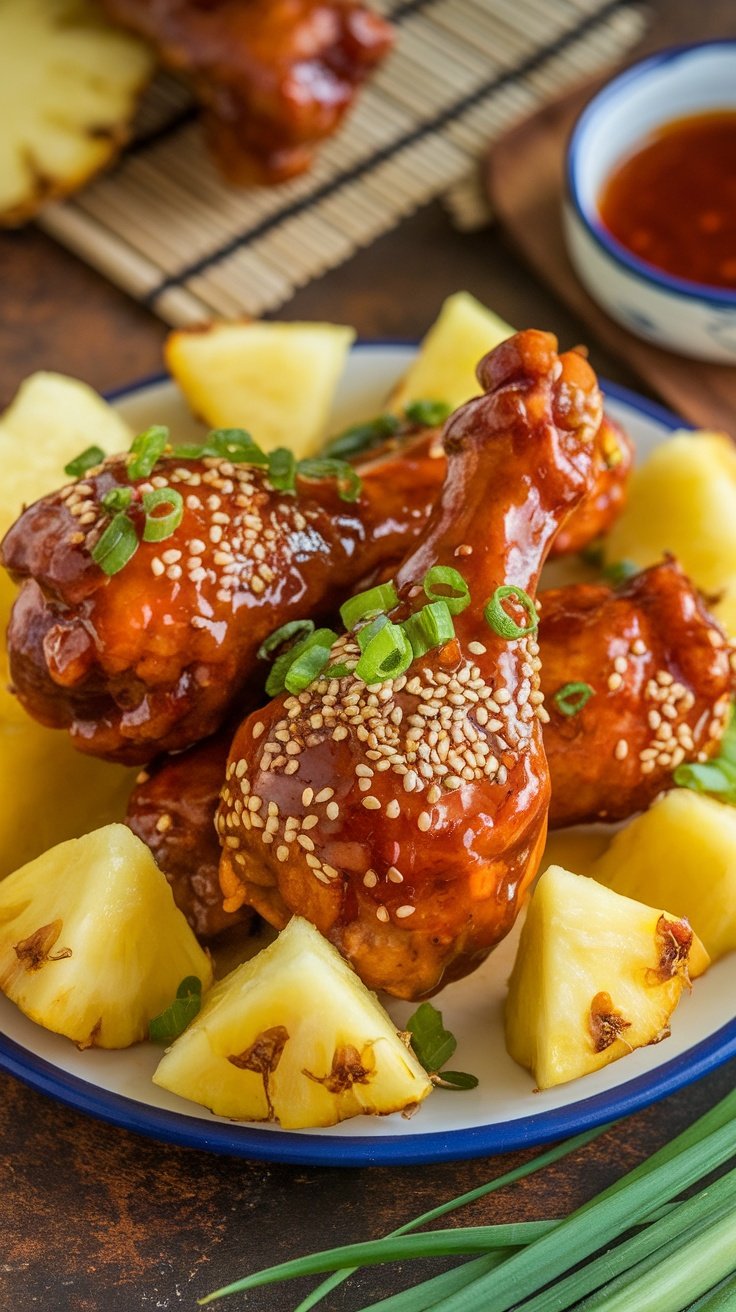 Sticky Teriyaki Pineapple Drumsticks
