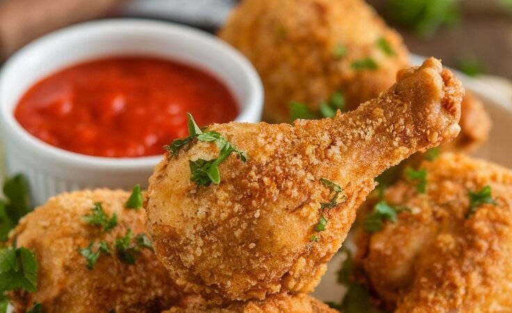 Crispy Italian Parmesan Crusted Chicken Drumsticks