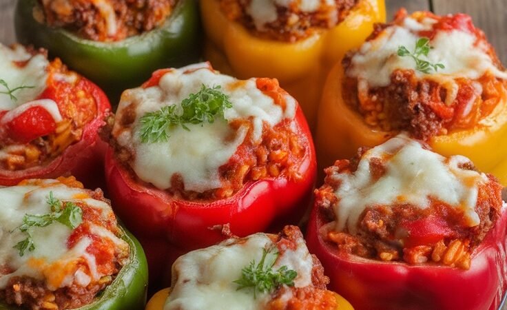 Savory Ground Beef Stuffed Bell Peppers