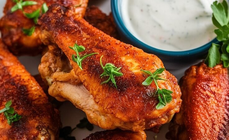 Smoky Paprika Chicken Wings with Creamy Ranch Dressing