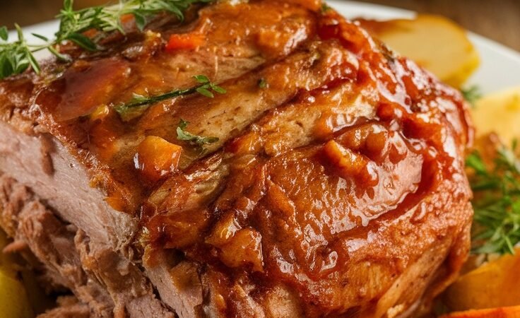 Tender Slow-Roasted Pork Shoulder with Apple Cider Glaze