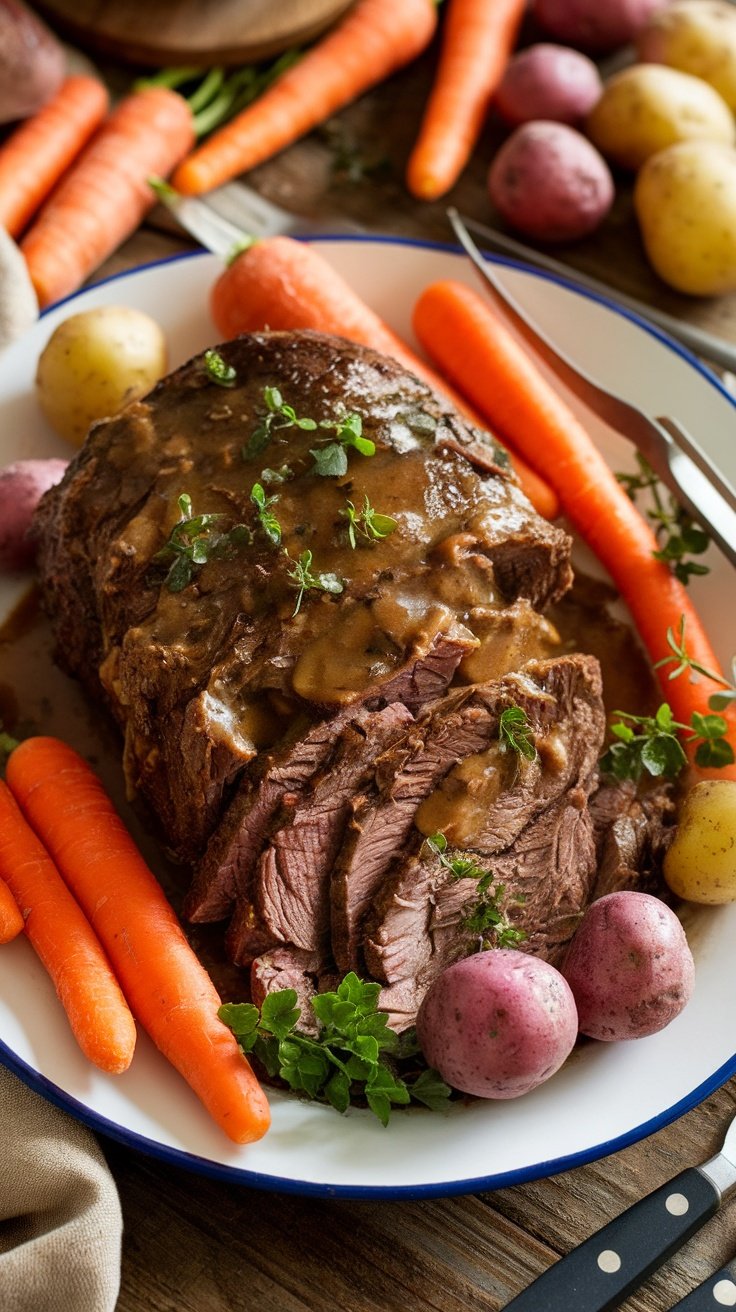 Tender Classic Pot Roast with Root Vegetables